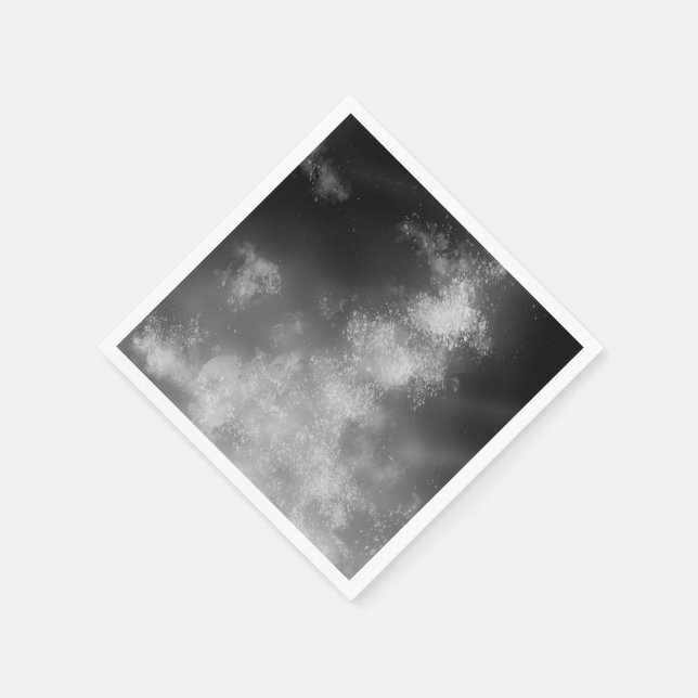 Night Sky Monochrome Gray Napkin (Corner)