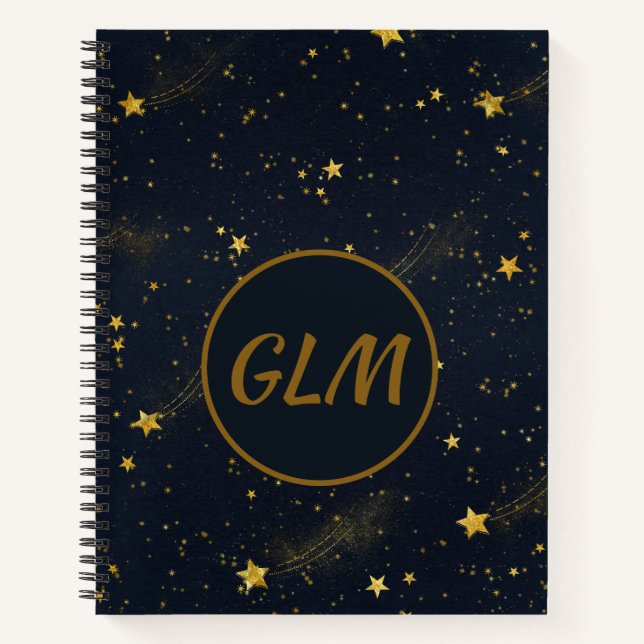 Night Sky Monogram Sketch Notebook (Front)
