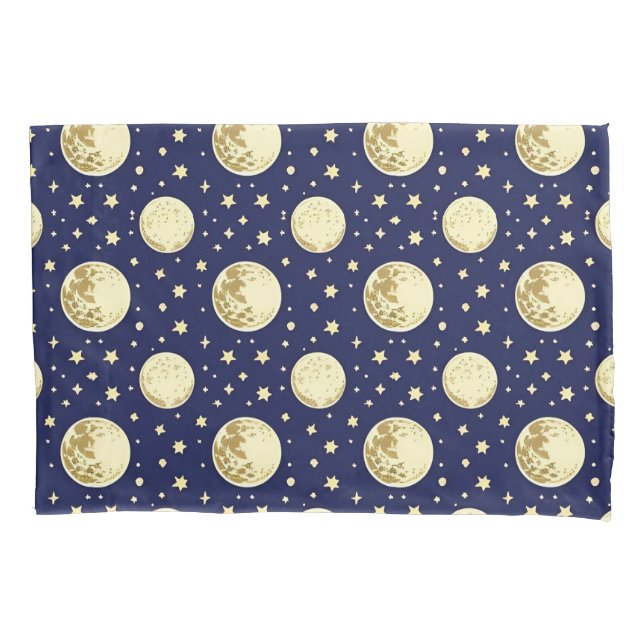 🌙 Night Sky Moons Cosy Home Style Dream ✨ Pillowcase (Front)
