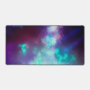 Night Sky Neon Lights Desk Mat