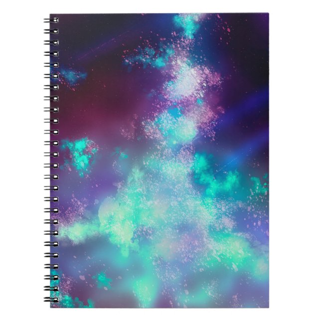 Night Sky Neon Lights  Notebook (Front)