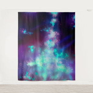Night Sky Neon Lights  Tapestry