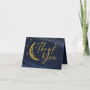 Night Sky Over the Moon Baby Shower Thank You Card