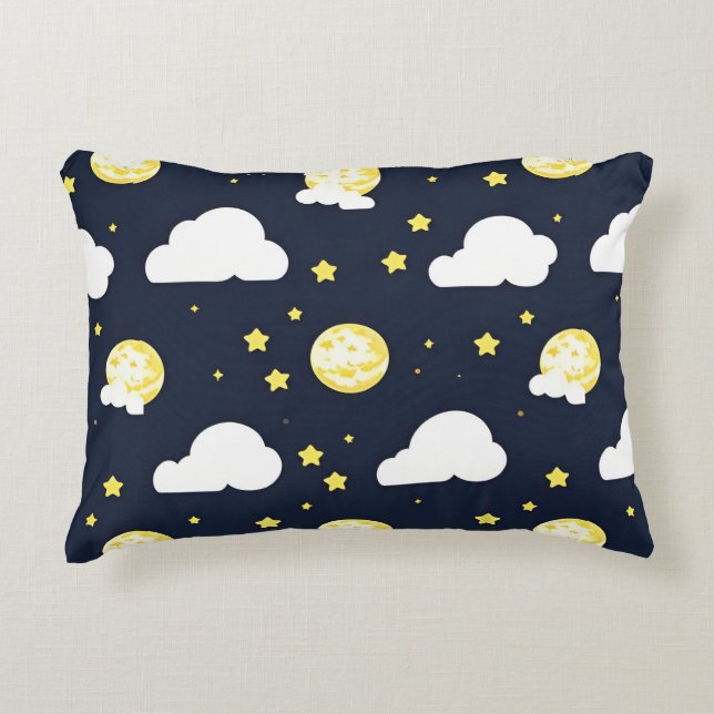 Night Sky Pattern Decorative Cushion (Front)