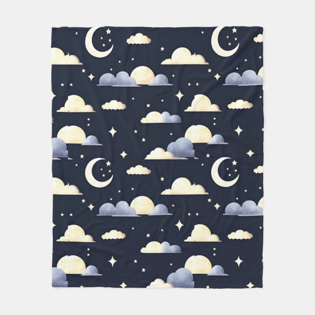 Night Sky Pattern Fleece Blanket (Front)