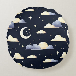Night Sky Pattern Round Cushion