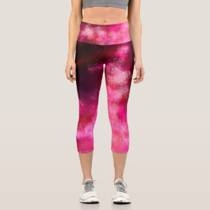 Night Sky Pink Flare Capri Leggings