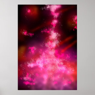 Night Sky Pink Flare  Poster