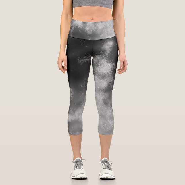 Night Sky Smoke Capri Leggings (Front)