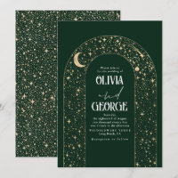 Night Sky Stars Emerald Green Celestial Wedding