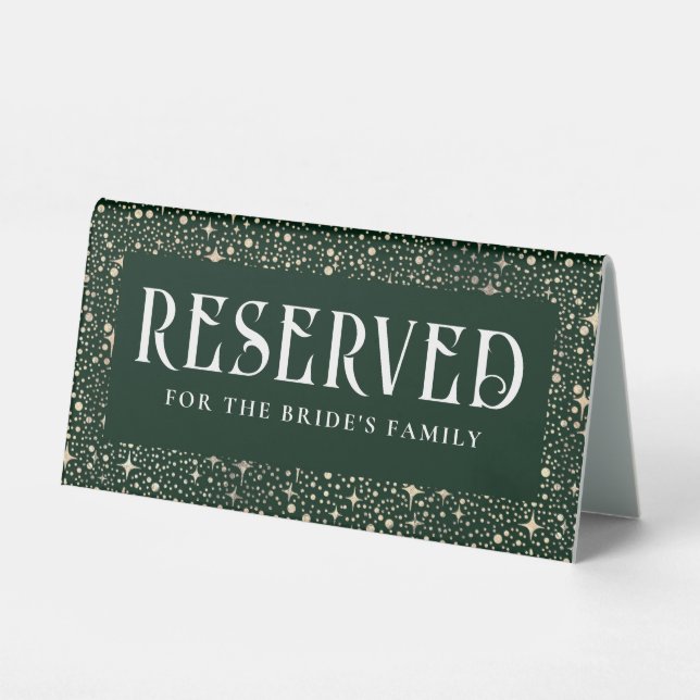 Night Sky Stars Emerald Green Wedding Reserved (Front)