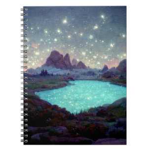 Night Sky Stars Fantasy Landscape Notebook