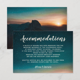 Night Sky Stars Galaxy Sunset Mountain Wedding Enclosure Card