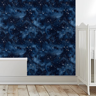 Night Sky Stars navy Blue Ceiling Wallpaper