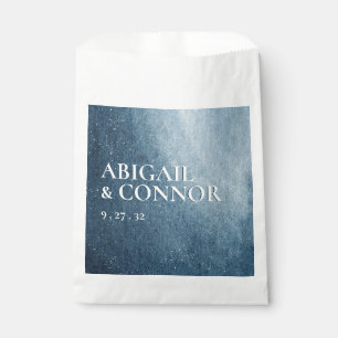 Night Sky Stars Navy Blue White Favour Box Bag