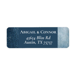 Night Sky Stars Navy Blue White Return Address Label