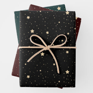 Night Sky Stars Pattern Wrapping Paper Sheet