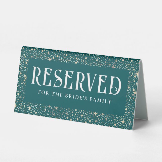 Night Sky Stars Teal Wedding Reserved (Front)