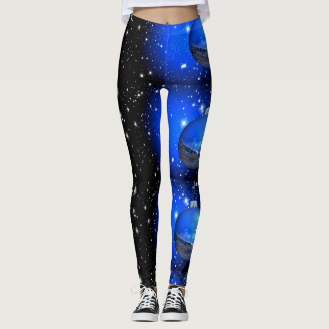 night sky Thunder_Cove  holiday black/blue Leggings (Front)