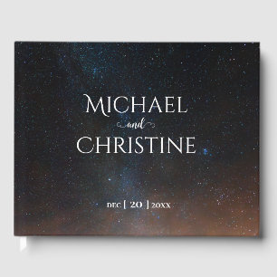 Night sky wedding under the stars guest book