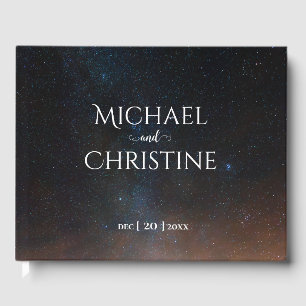 Night sky wedding under the stars guest book