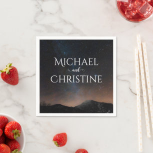 Night sky wedding under the stars napkin