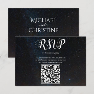 Night sky wedding under the stars RSVP card