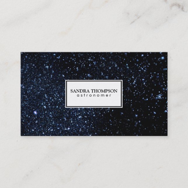 Night Sky / White Frame Business Card (Front)