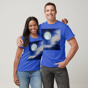 Night Sky with Moon and Clouds T-Shirt