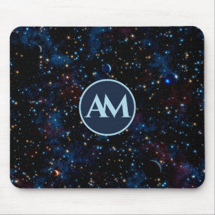 Night sky with stars and planets personalised mouse pad