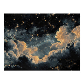 Night sky with stars poster