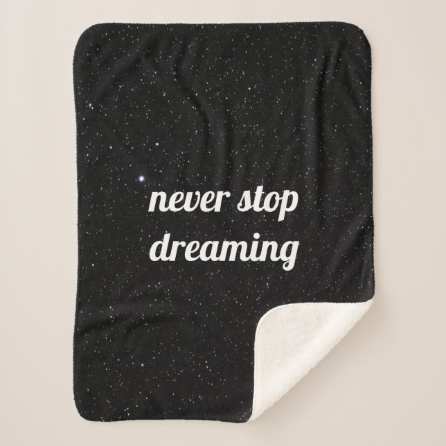 Night Sky with Stars Quote Sherpa Blanket (Front)