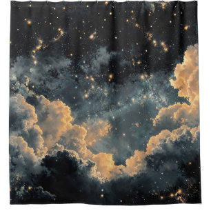 Night sky with stars shower curtain