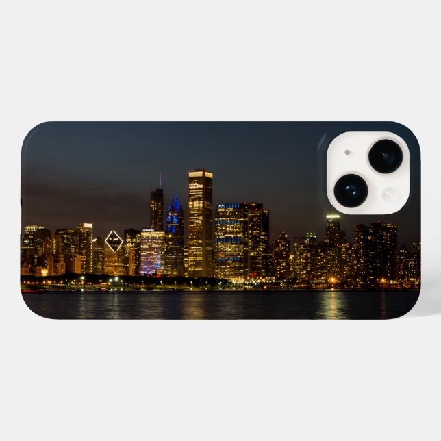 Night Skyline Chicago Pano Case-Mate iPhone Case (Back (Horizontal))