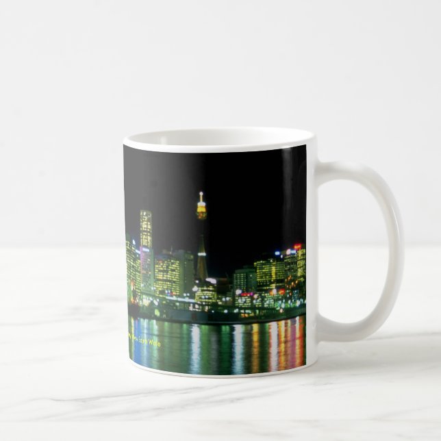 Night skyline from Balmain, Sydney, New South Wale Coffee Mug (Right)