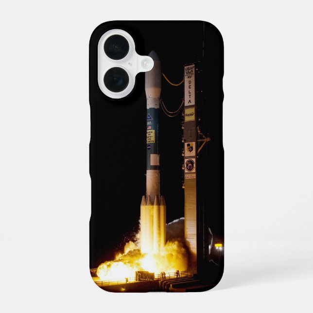 Night Space Rocket Launch iPhone 16 Case (Back)