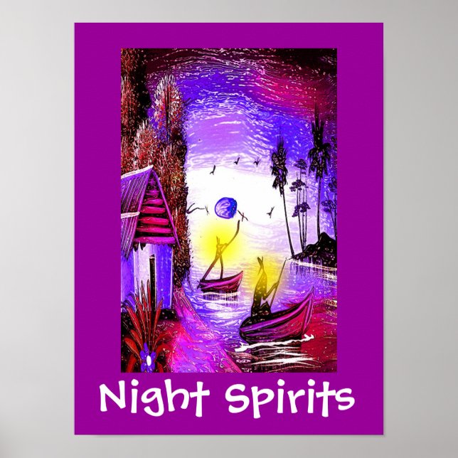 Night spirits art poster (Front)