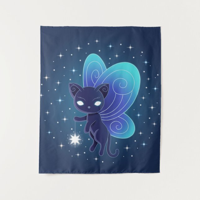 Night Star Fairy Pixie Cat EP Tapestry (Front)