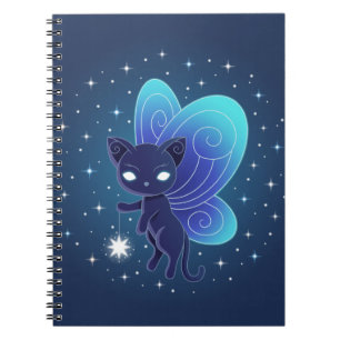 Night Star Fairy Pixie Cat Notebook