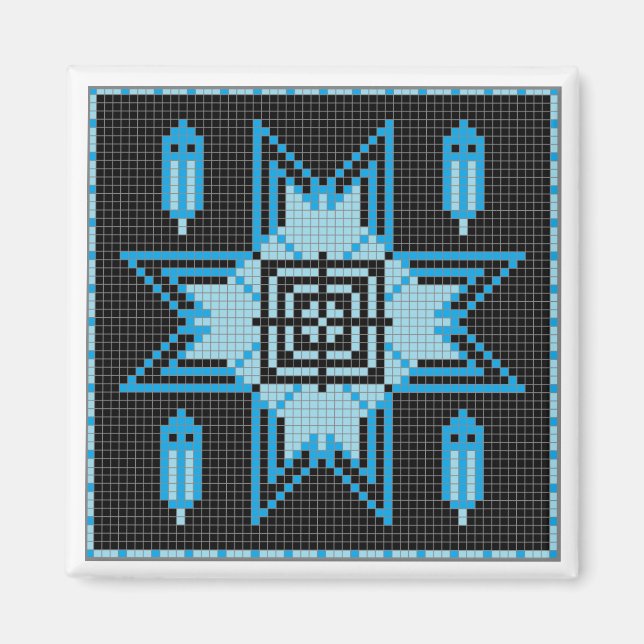 Night Star & Feathers In Blue. Magnet (Front)