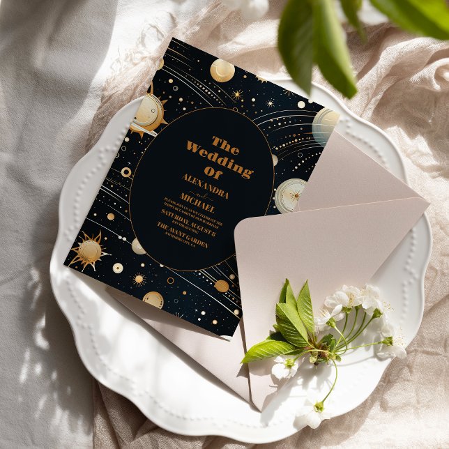 Night Star Sky Celestial Galaxy Wedding Invitation (Creator Uploaded)