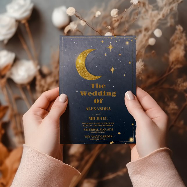 Night Star Sky Celestial Galaxy Wedding Invitation (Creator Uploaded)