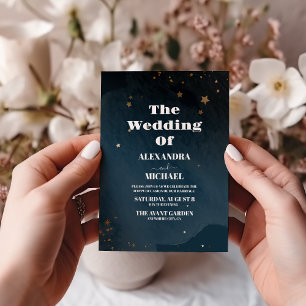 Night Star Sky Celestial Galaxy Wedding Invitation