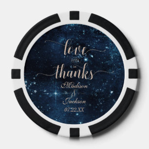 Night Star Sky Celestial Galaxy Wedding Thank You Poker Chips