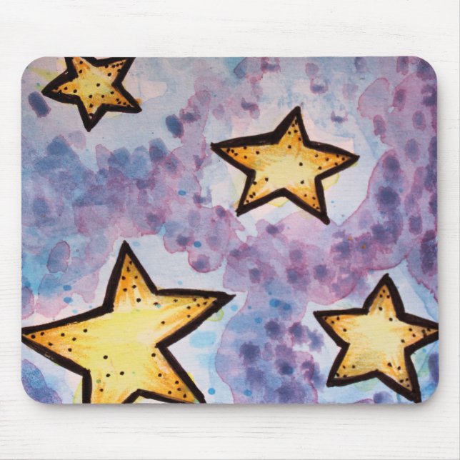 Night stars in watercolor mouse pad (Front)