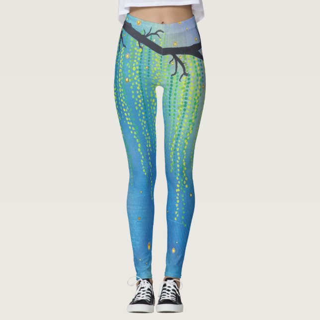 Night Stars & Lightning Bugs Leggings (Front)