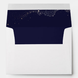 Night Stars Navy Blue Wedding Envelopes