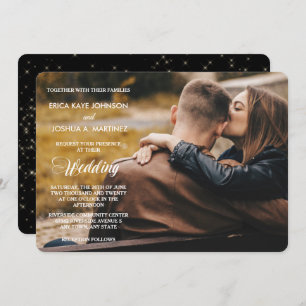 Night Stars Photo Template Wedding Invitation