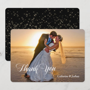 Night Stars Photo Template Wedding Thank You