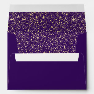Night Stars Purple and Gold Envelope